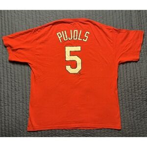 Majestic St Louis Cardinals Albert Pujols  #5 T Shirt Adult Size Medium Red MLB
